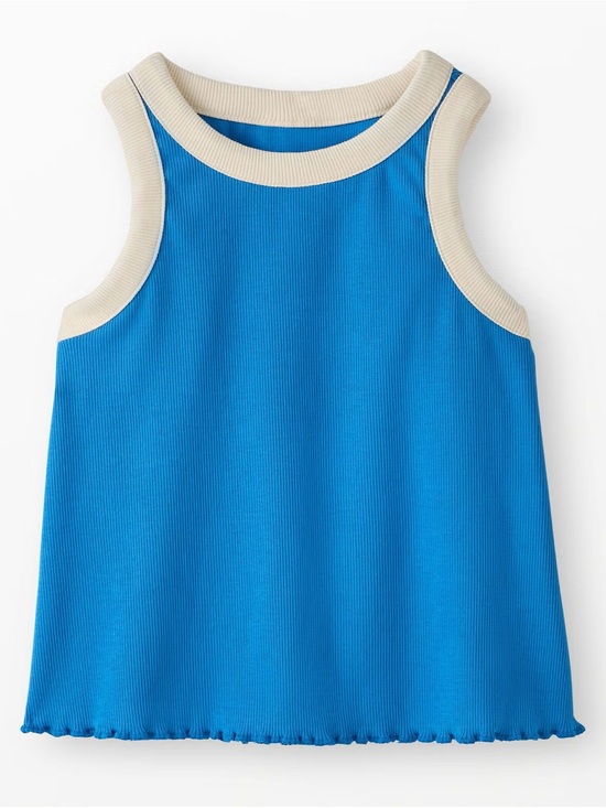 Hanna Andersson Other - Hanna Andersson Bright Blue Ribbed Tank with Cream Trim